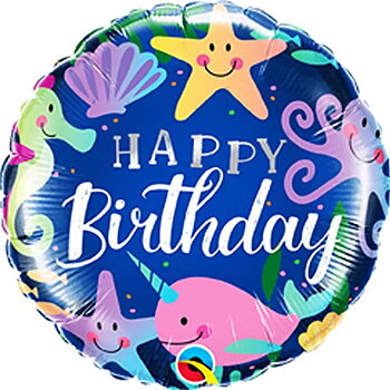18" Happy Birthday Sea 45 cm