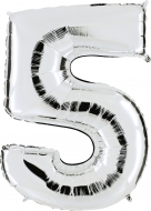 Folieballong Siffra - 5 - Silver