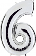 Folieballong Siffra - 6 - Silver