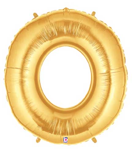 Folieballong Siffra - 0 - Guld