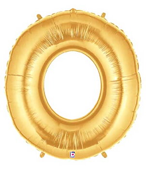 Folieballong Siffra - 0 - Guld