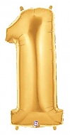 Folieballong Siffra - 1 - Guld