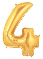 Folieballong Siffra - 4 - Guld