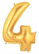 Folieballong Siffra - 4 - Guld