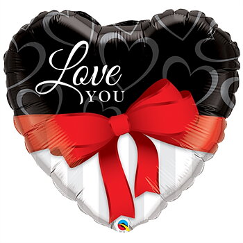 18" I Love You Red Ribbon