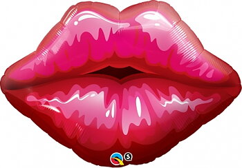 30" Big Red Kissey Lips