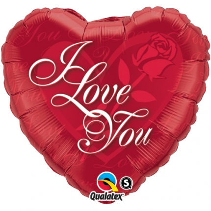 18" I Love You Red Rose