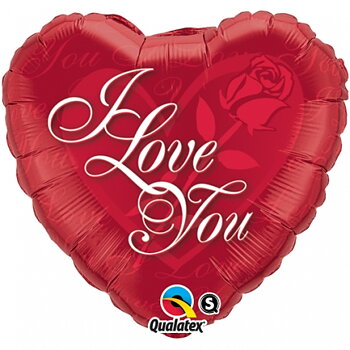 18" I Love You Red Rose
