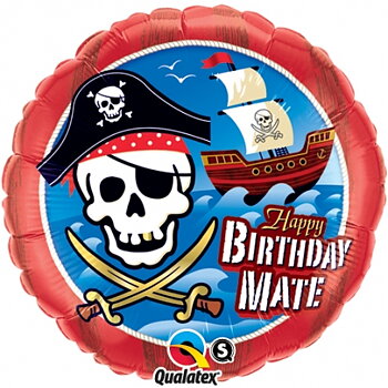 18" Heliumfylld Birthday Mate Pirate Ship