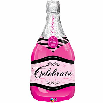 39" Celebrate Pink Bubbly Wine Bottle