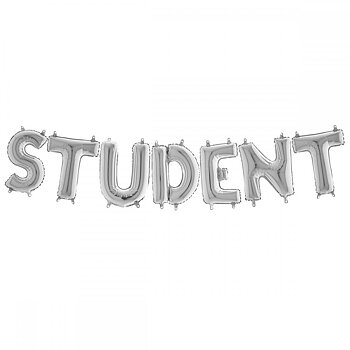 Ballonggirlang - STUDENT Silver 35 cm