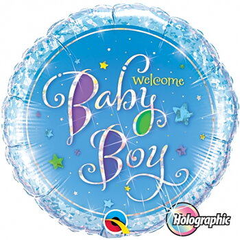 18" Welcome Baby Boy Stars