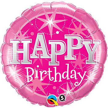 18" Happy Birthday Gnistrande Rosa 45 cm