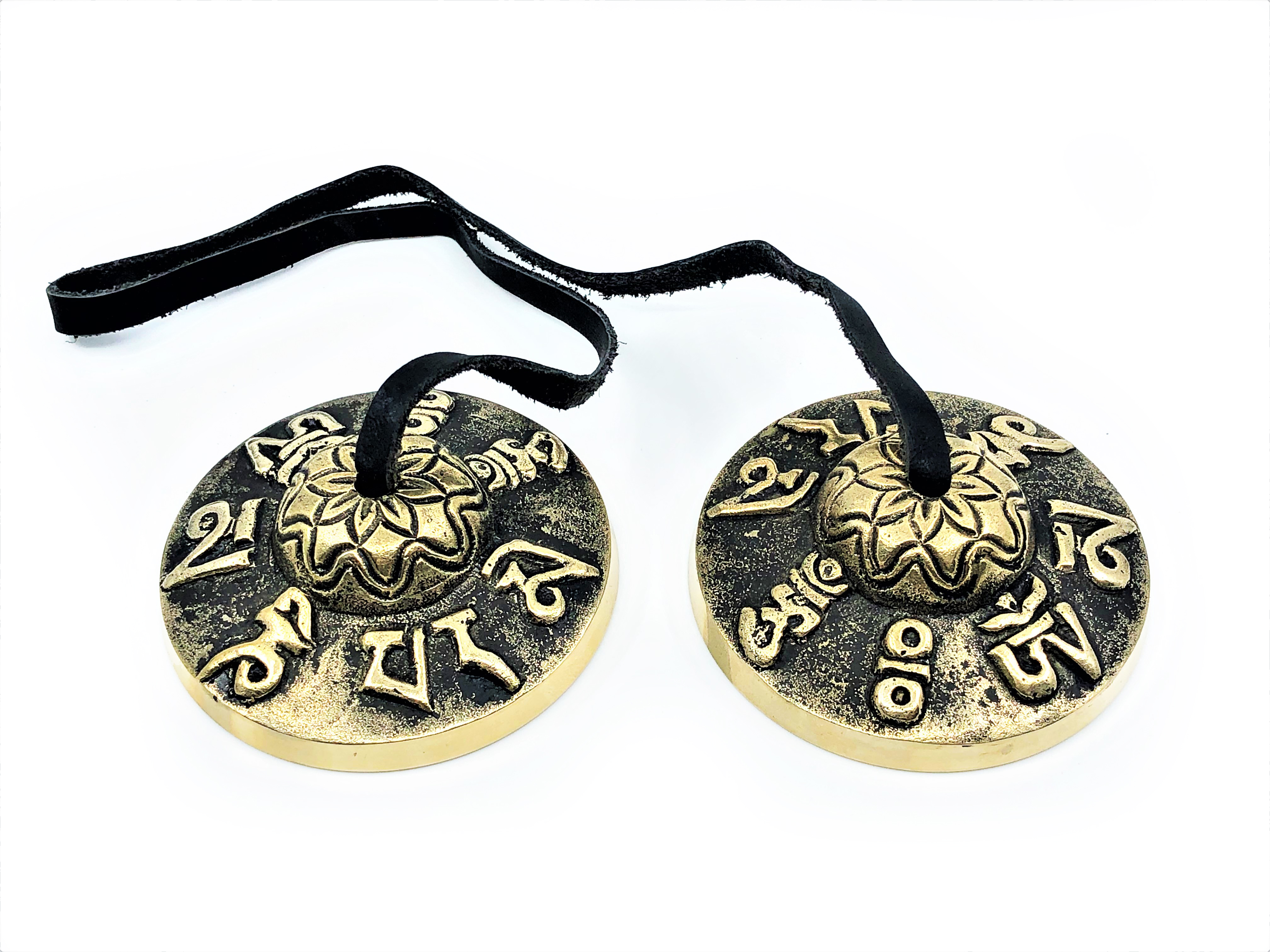 Large Tingshas with various symbols - 5