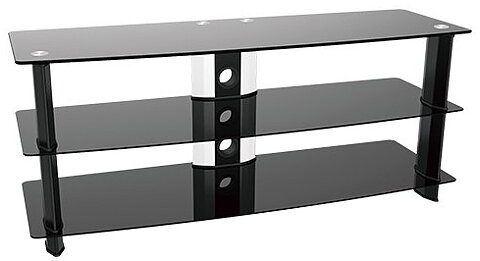 Tv Glasbänk Svart 3 Hyllor