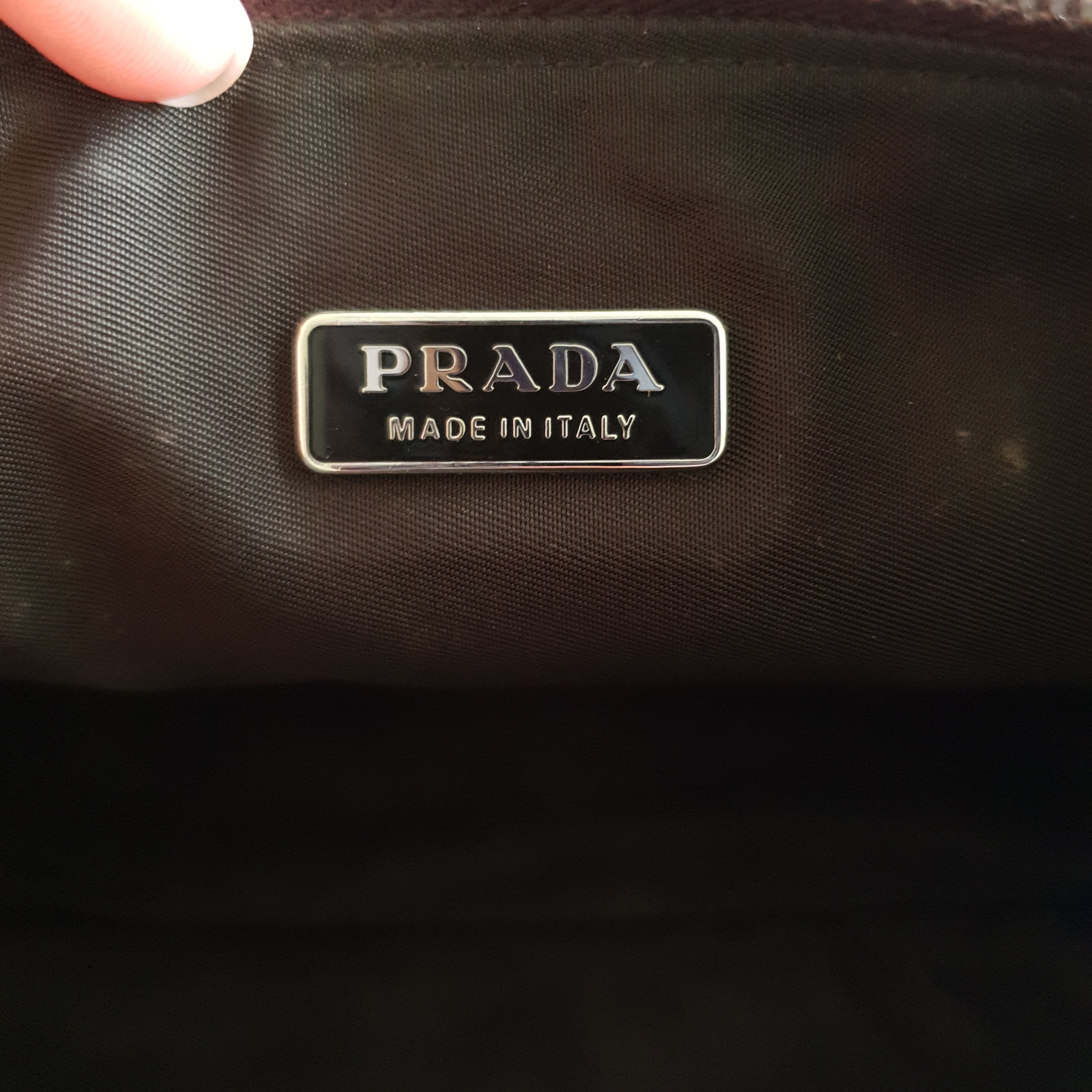 PRADA tessuto brown pochette - Vintage by Ebba AB