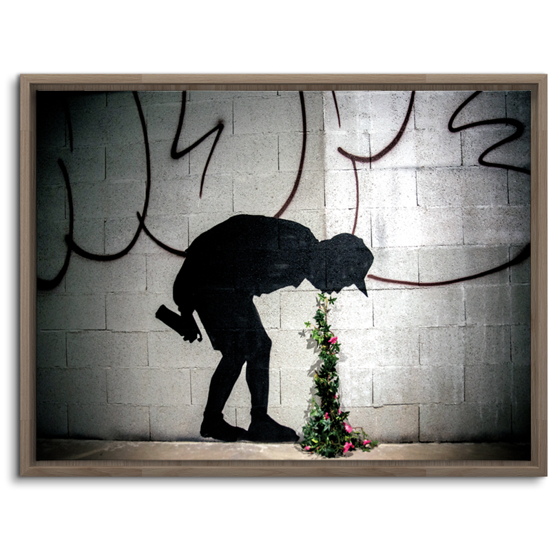 Premium Canvastavla - Camera Man and Flower - Banksy (Street-art) -  dinväggdekor.se