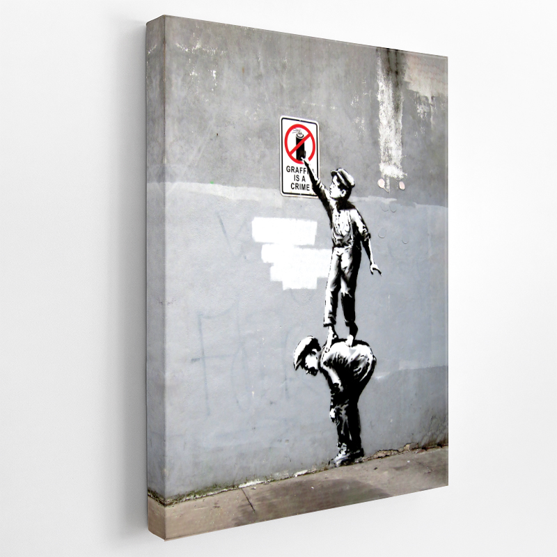 Premium Canvastavla - Camera Man and Flower - Banksy (Street-art) -  dinväggdekor.se