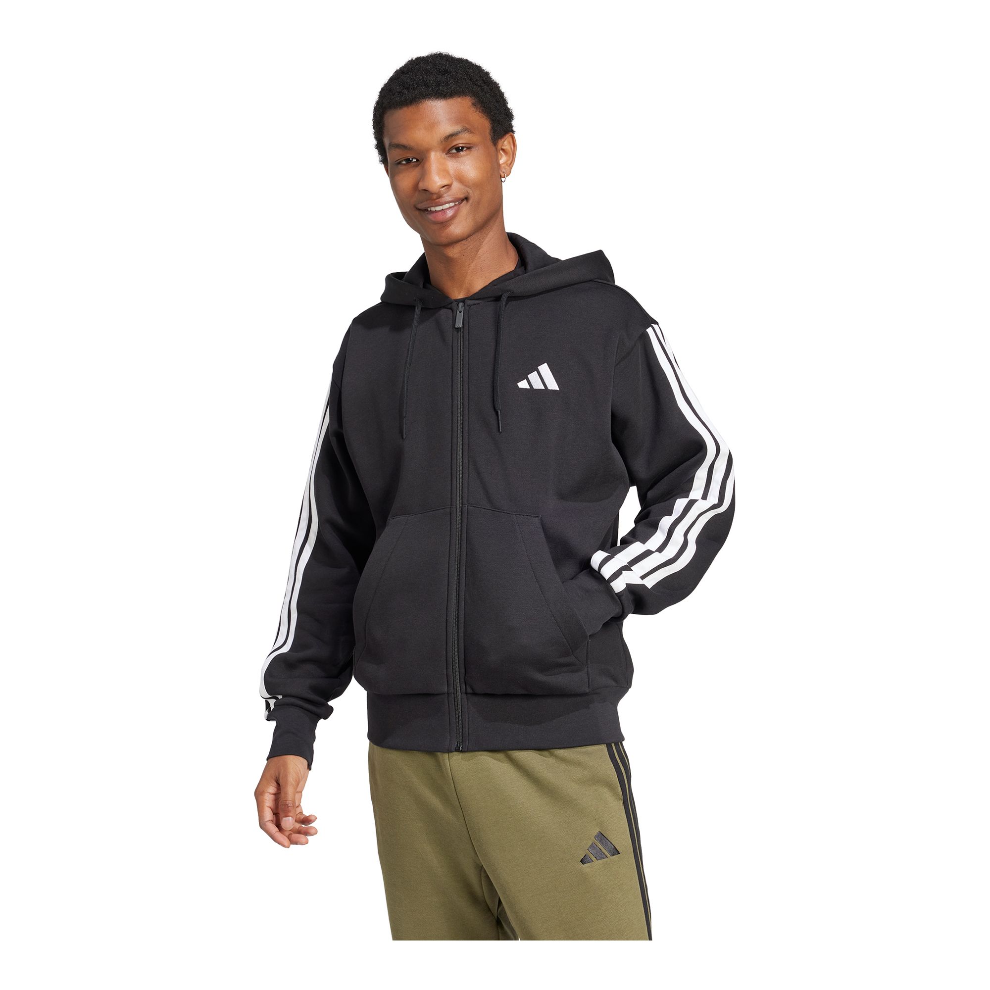 Adidas Essentials 3-Stripes Fleece Hoodie Collegebyxor - 2