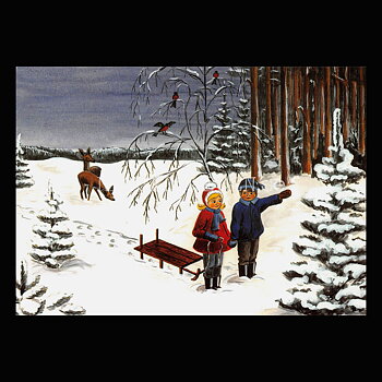Julkort Julgranen - Birgitta Berglund Nr: 9 - Vykort A5