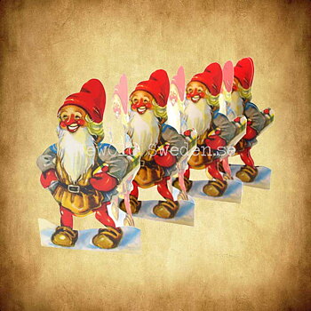 Pappersrad Tomte med julklapp 12.5 x 60 cm - R03