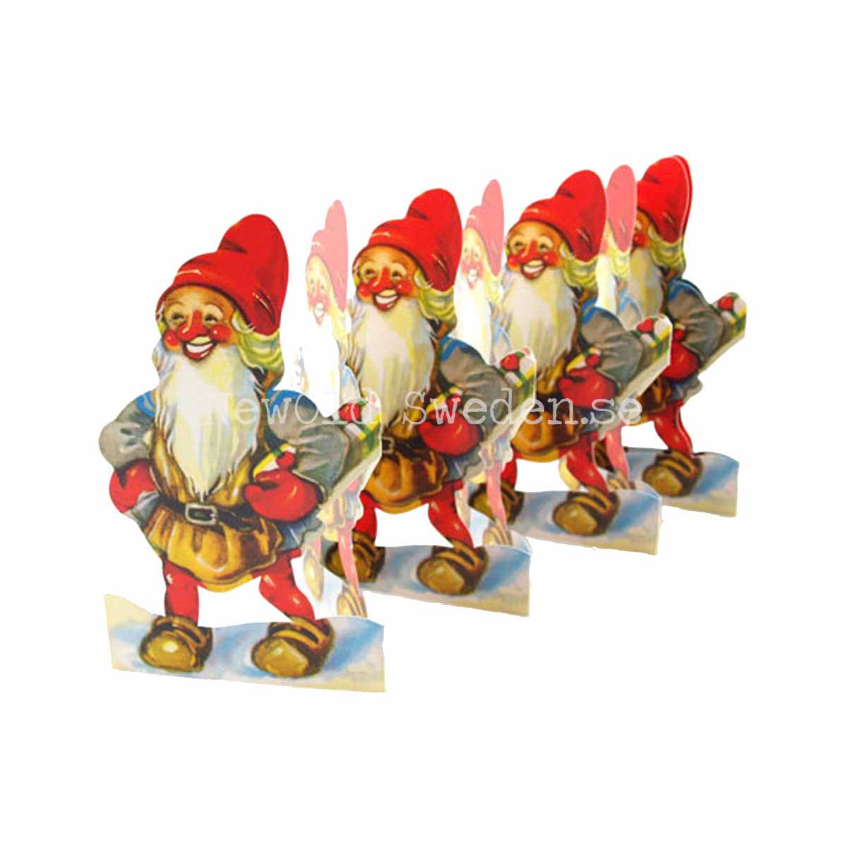 Pappersrad Tomte med julklapp 12.5 x 60 cm - R03 - 4