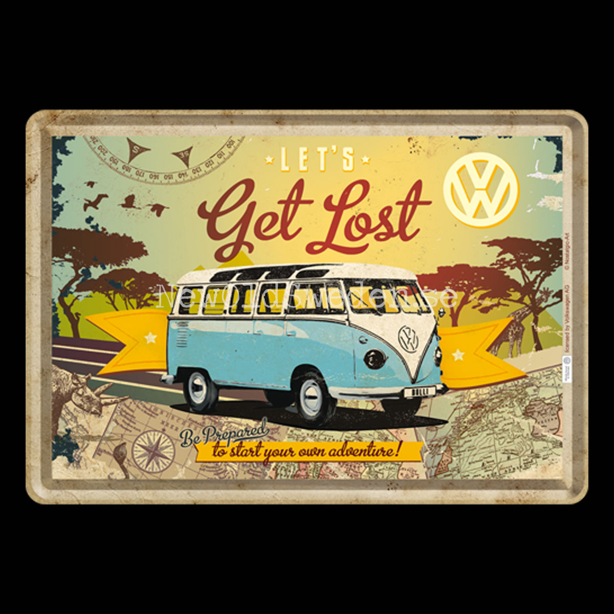 LET´S Get Lost VW Bulli METAL CARD T3