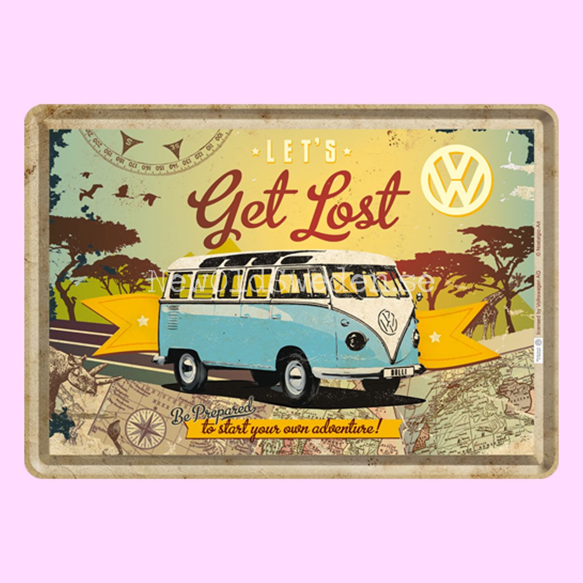 LET´S Get Lost VW Bulli METAL CARD T3 - 4