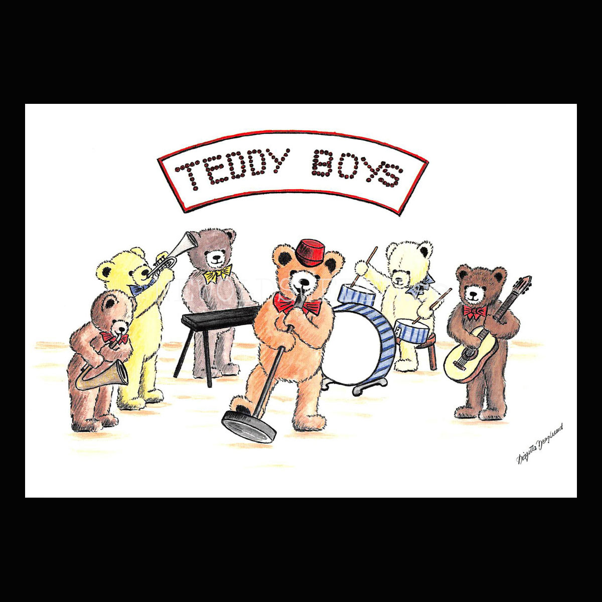 TEDDY BOYS - Birgitta Berglund Nr: 31 - Vykort A5
