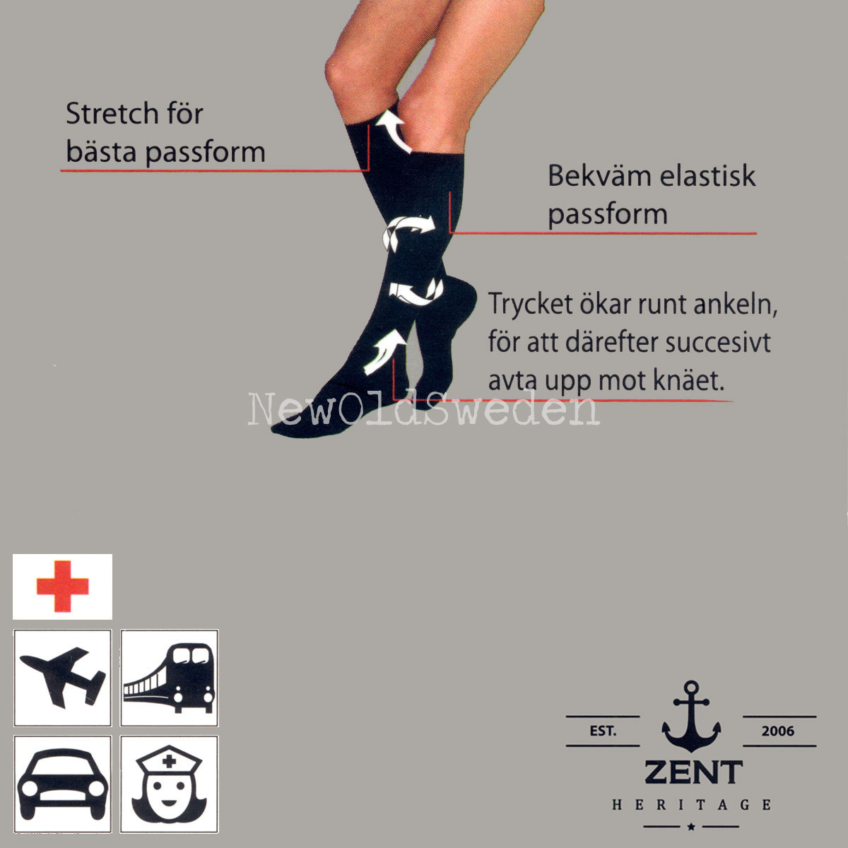 Stödstrumpa Black 41-45 - ST01 - 2