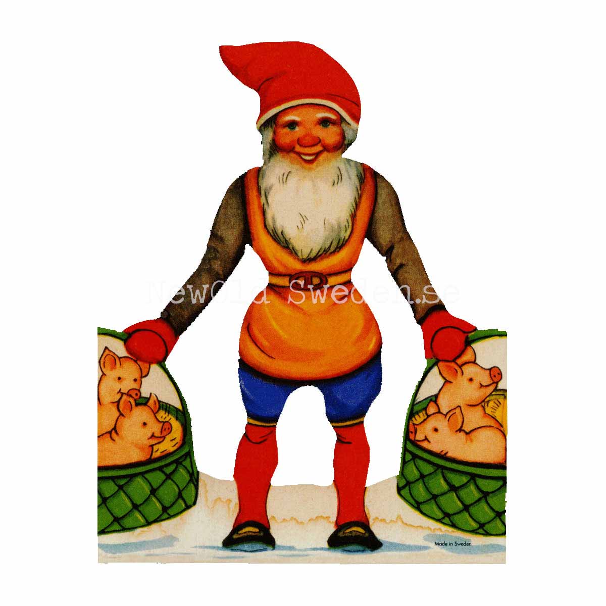 Pappersrad Tomte med griskorg 15 x 70 cm - R09 - 3