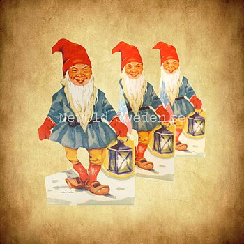 Pappersrad Tomte med lykta 18 x 60 cm - R09
