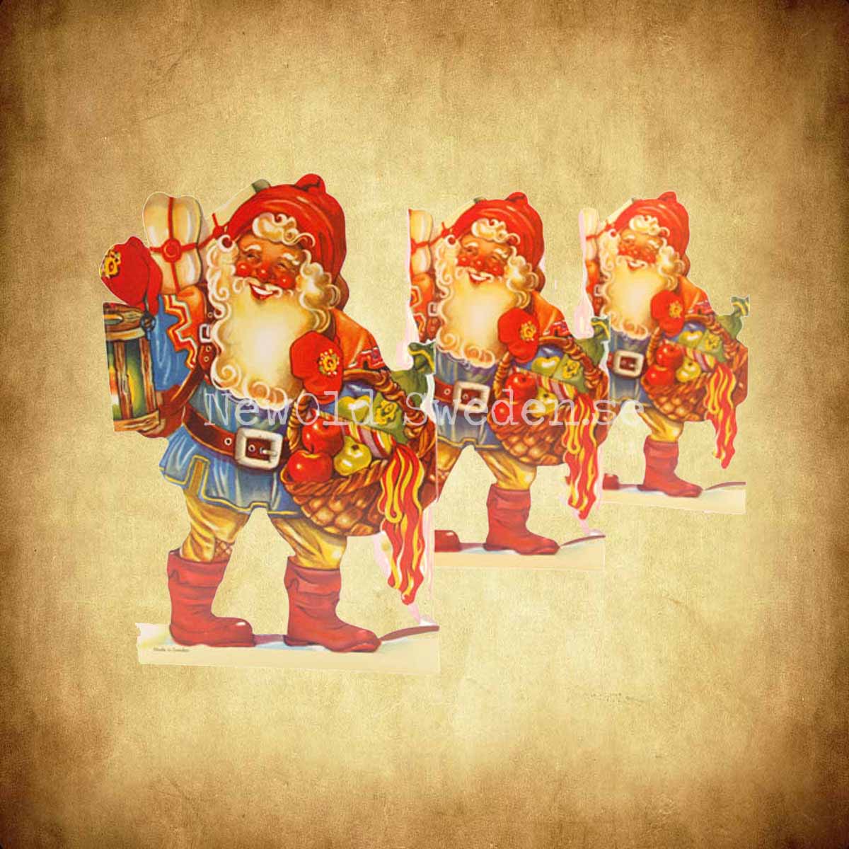 Pappersrad Tomte julklappar och julgodis 18 x 60 cm - R09 - 2