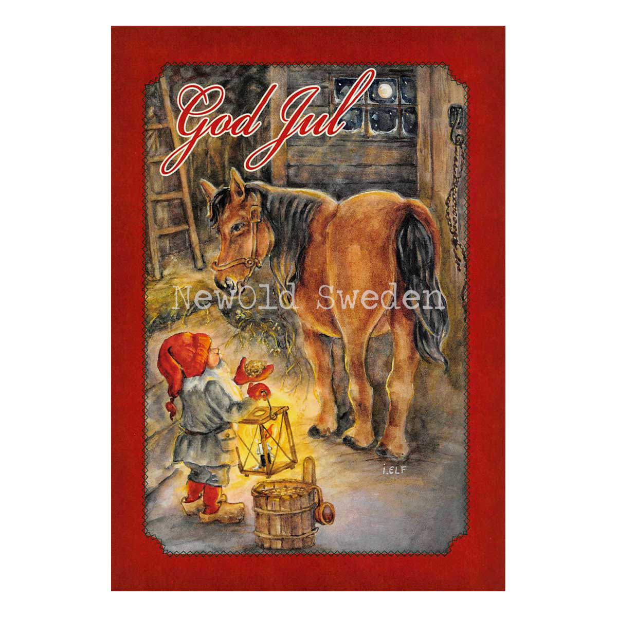 I stallet - God Jul & Gott Nytt År - Ingrid Elf- 1011 - 4