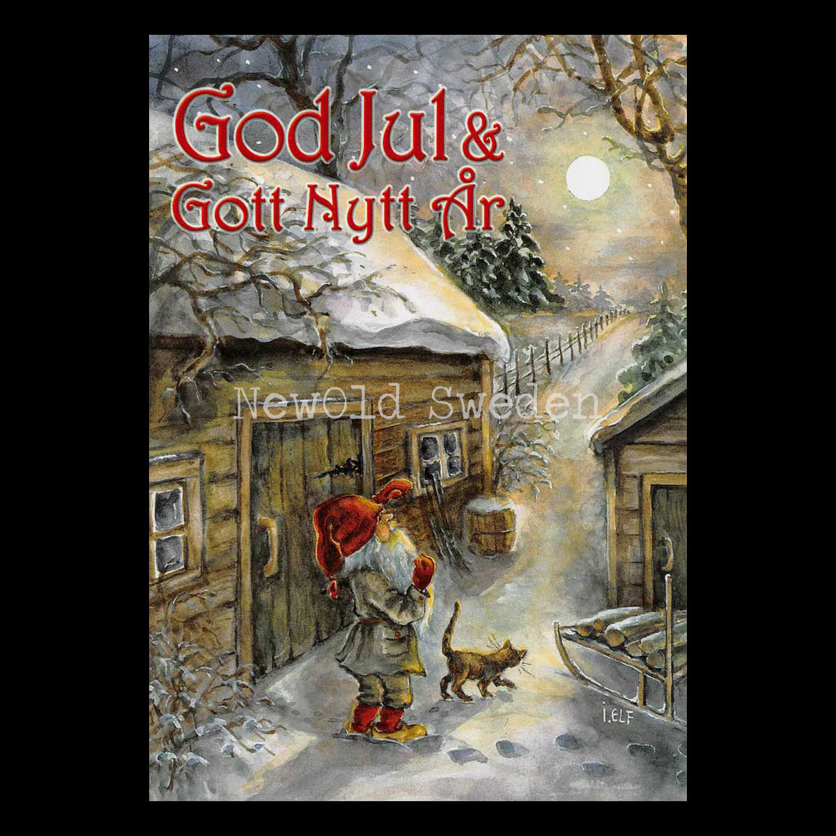 Fullmåne - God Jul & Gott Nytt År - Ingrid Elf - 1011
