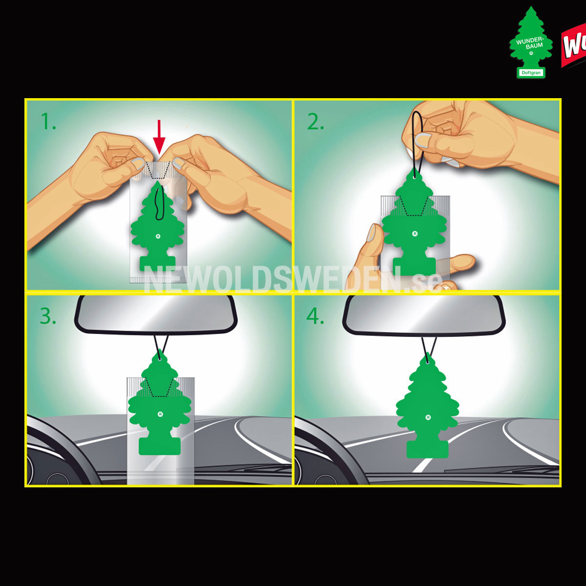 VANILJ 3-PACK Doftgran Wunder-Baum - 3