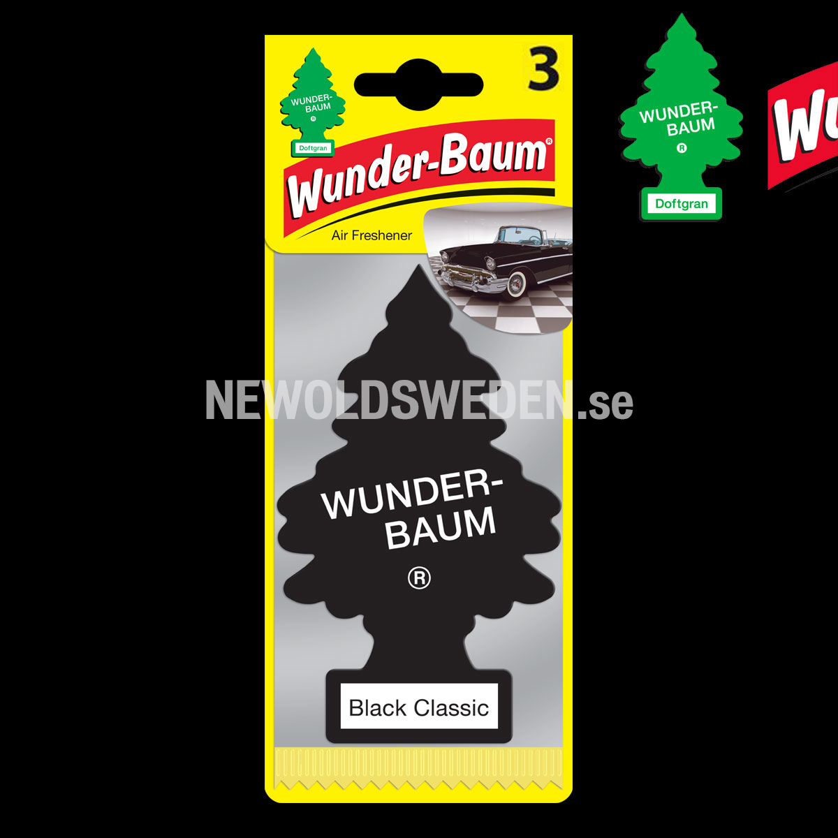 BLACK CLASSIC 3-PACK Doftgran  Wunder-Baum