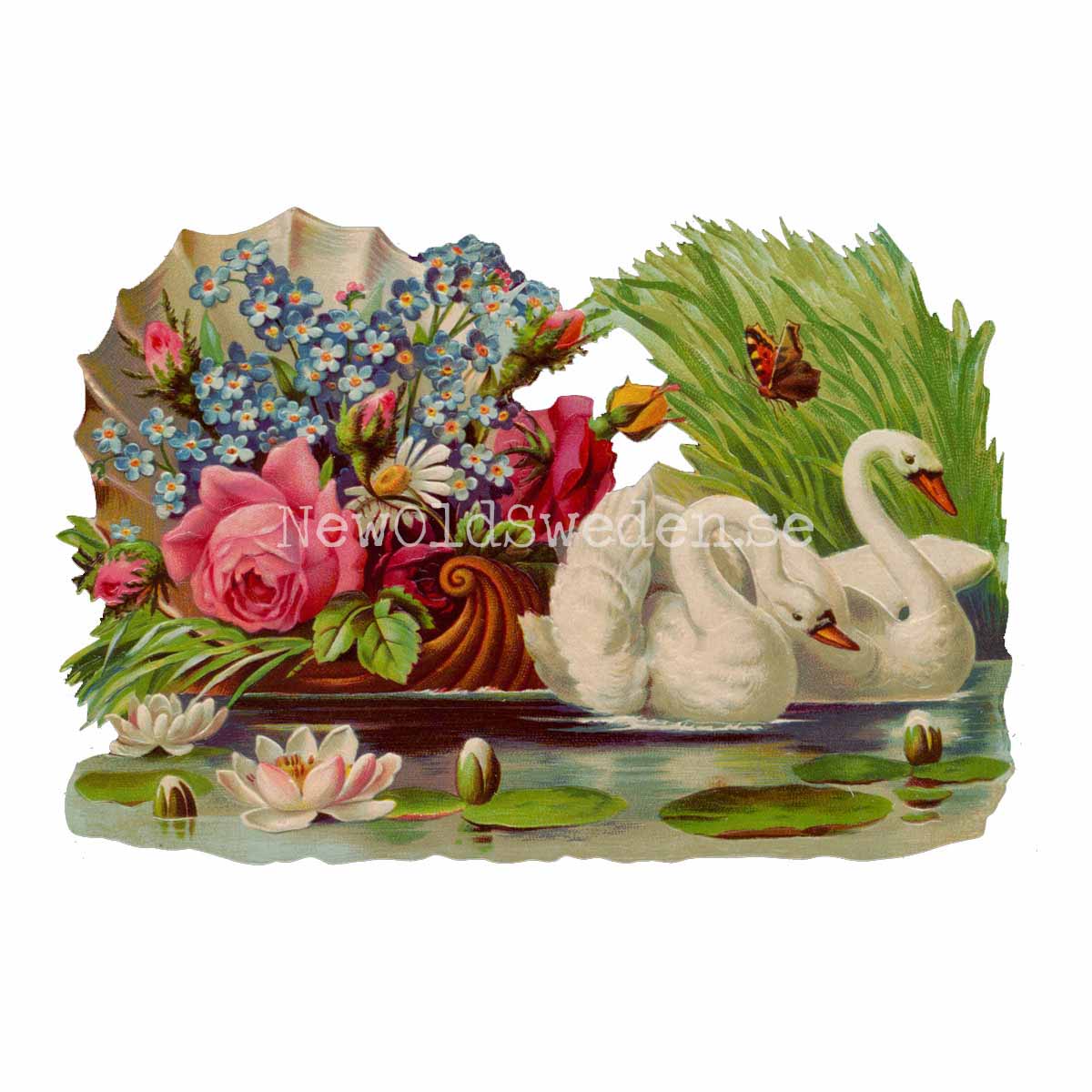 Swans 16x11 cm - Bokmärke © Ernst Freihoff 5088 - 3