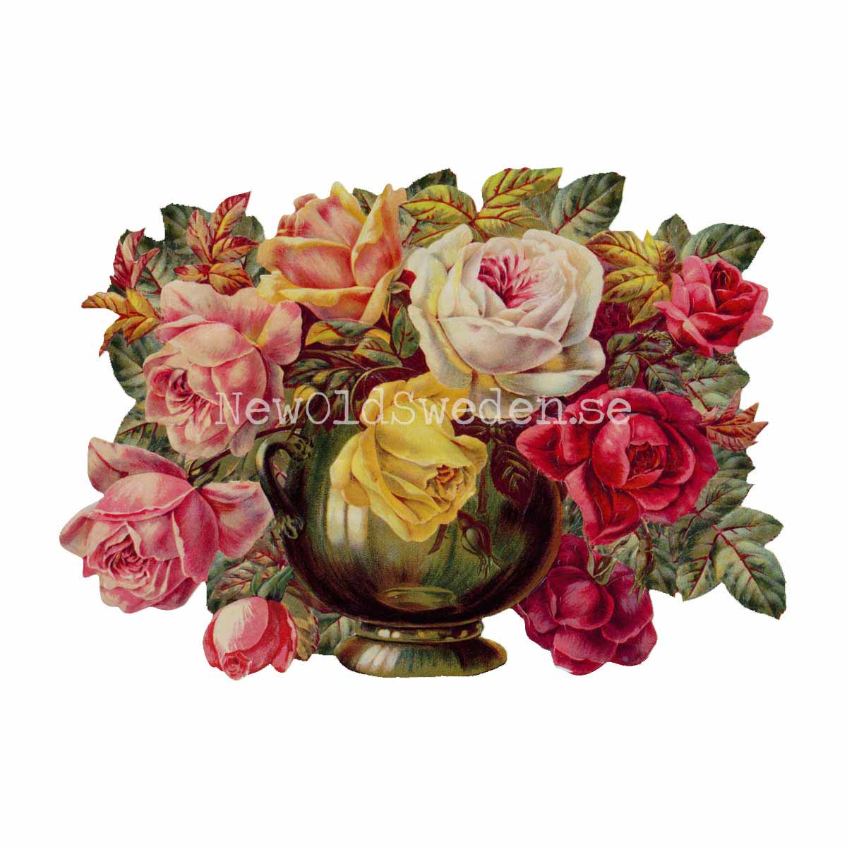 Vase with Roses 16x11.5 cm - Bokmärke © Ernst Freihoff 5093 - 3