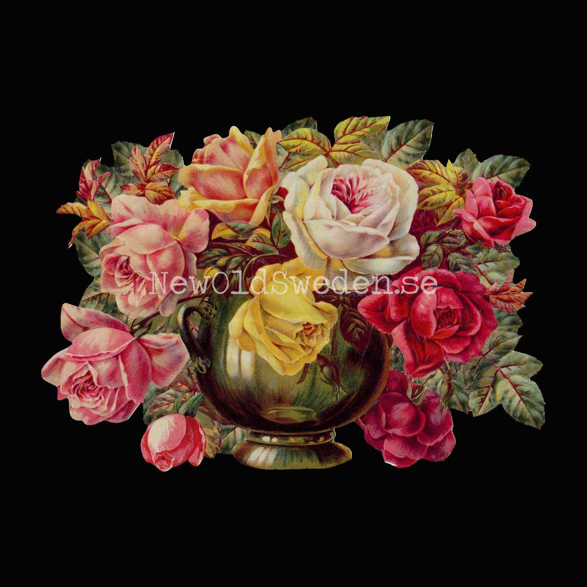 Vase with Roses 16x11.5 cm - Bokmärke © Ernst Freihoff 5093