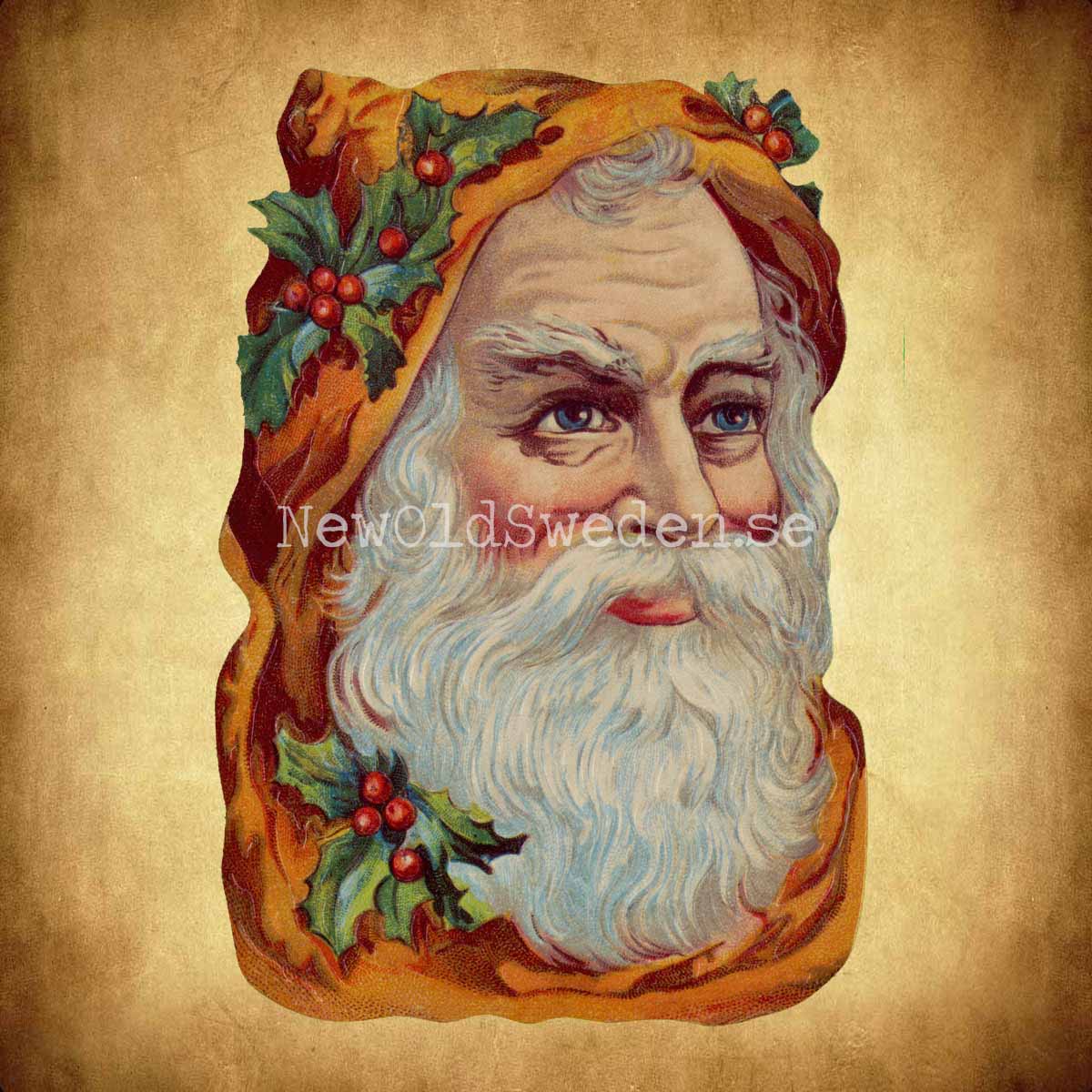 Father Christmas with brown Cape 11.5x16.5 cm - Bokmärke © Ernst Freihoff 5095 - 2
