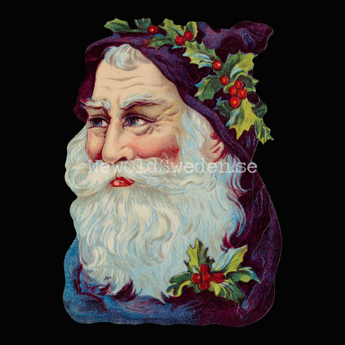 Father Christmas with blue Cape 11.5x16.5 cm - Bokmärke © Ernst Freihoff 5096