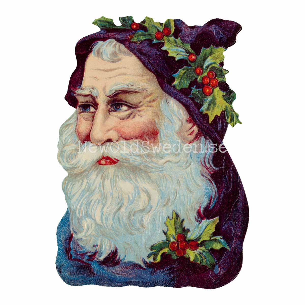 Father Christmas with blue Cape 11.5x16.5 cm - Bokmärke © Ernst Freihoff 5096 - 3