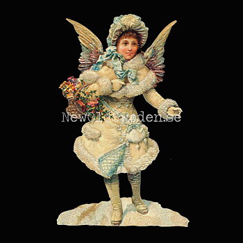 Winterangel with Flower Bascet 10.5x16.5 cm - EF 5102