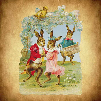 Dancing Easter Bunnies 11x16 cm - Bokmärke © Ernst Freihoff 5110