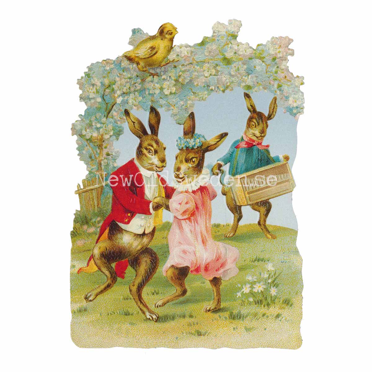 Dancing Easter Bunnies 11x16 cm - Bokmärke © Ernst Freihoff 5110 - 3