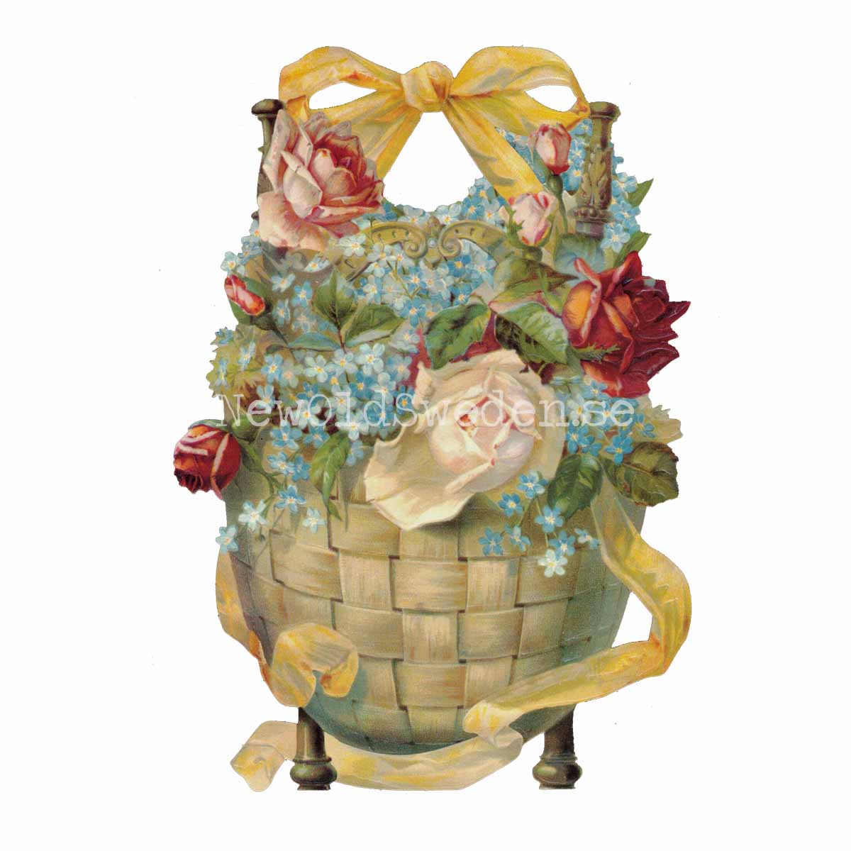 Basket with Flowers 11.5x16 cm - Bokmärke © Ernst Freihoff 5116 - 3
