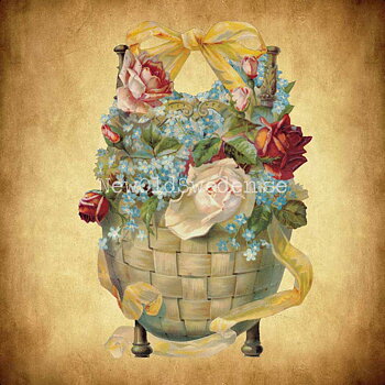 Basket with Flowers 11.5x16 cm - Bokmärke © Ernst Freihoff 5116