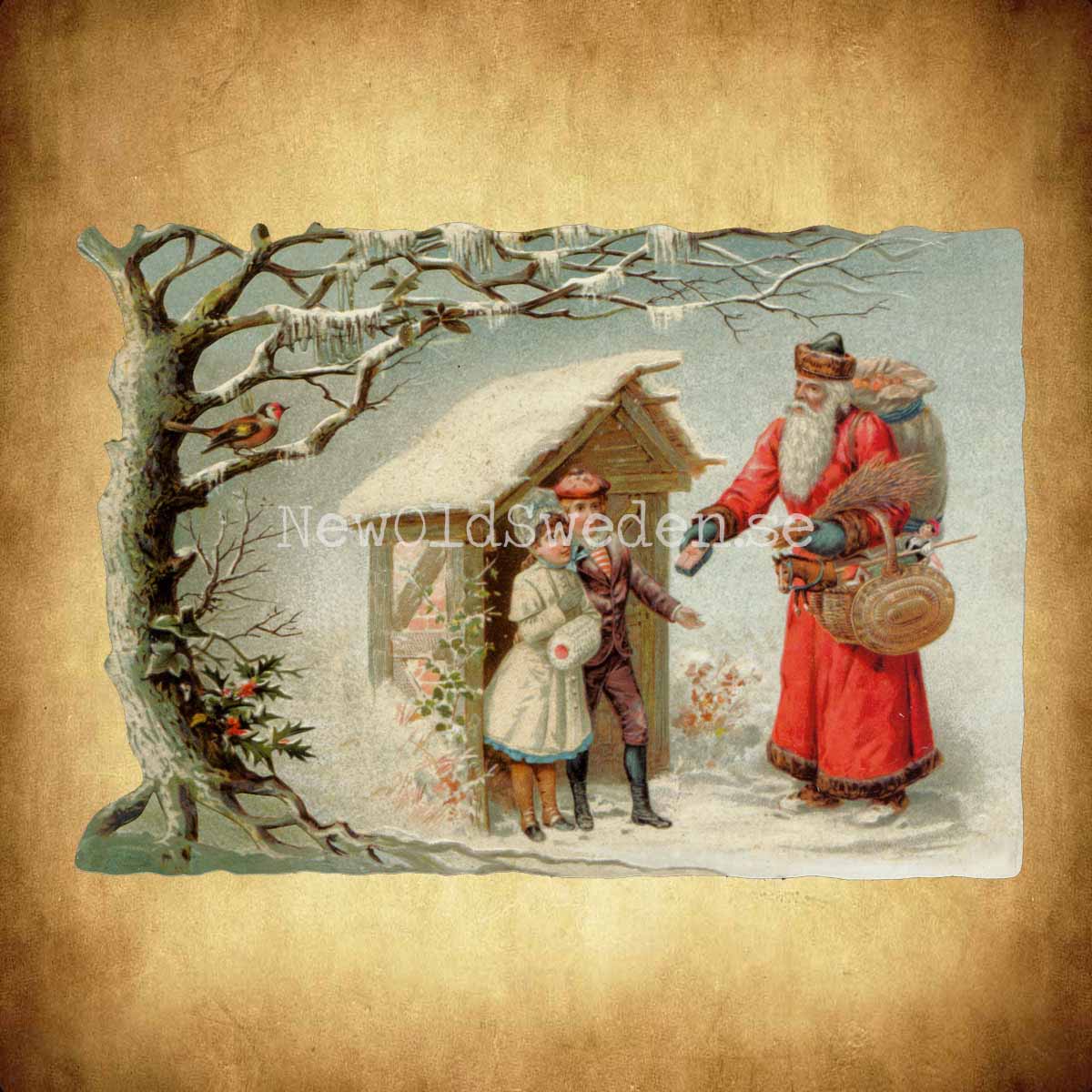Father Christmas with Children 16.5x11.5 cm - Bokmärke © Ernst Freihoff 5123 - 2