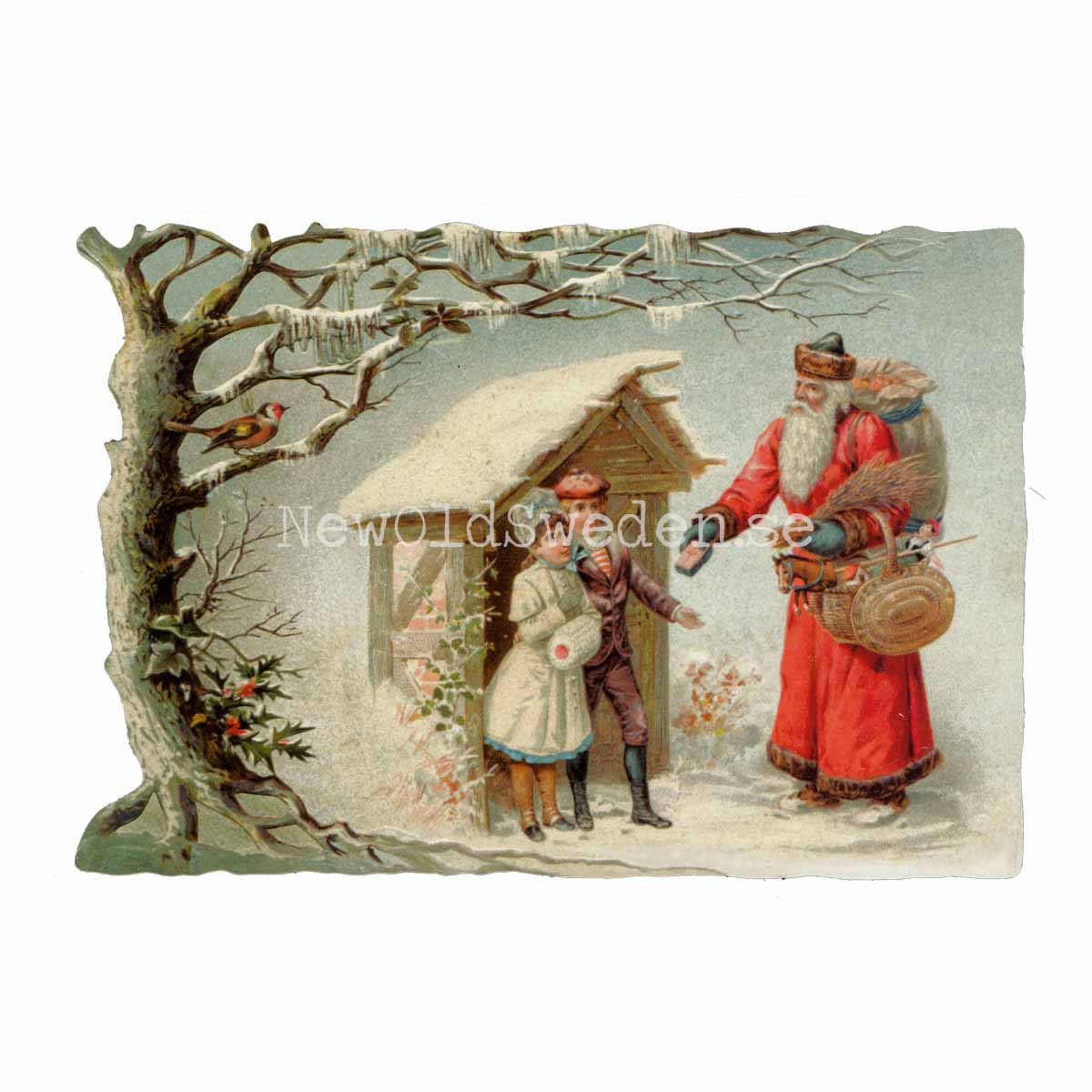 Father Christmas with Children 16.5x11.5 cm - Bokmärke © Ernst Freihoff 5123 - 3